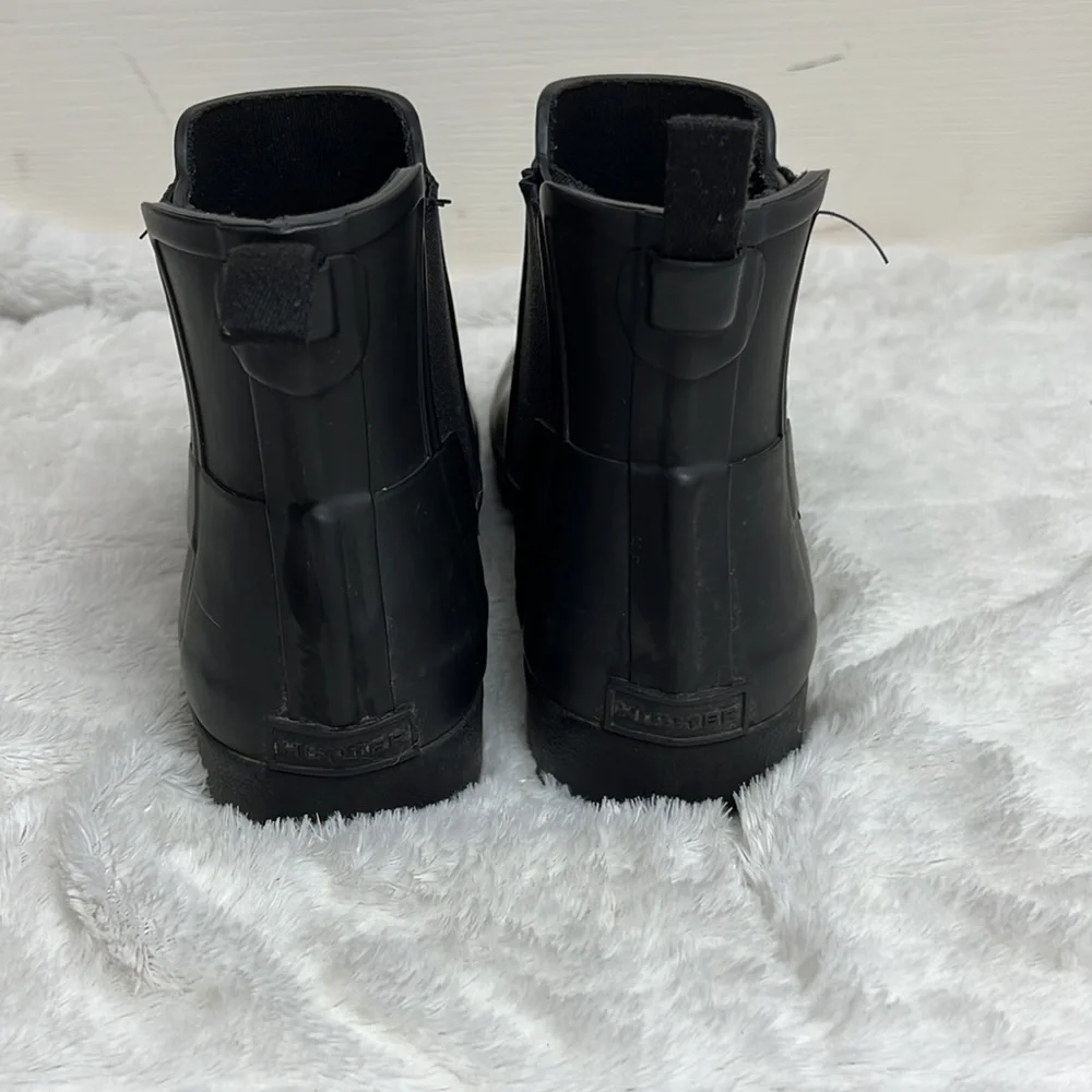 Hunter Women’s Black Refined Slim Fit Chelsea Ankle Rubber Boots Shoes - Sz 9/40